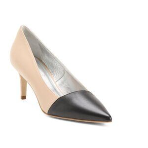 NUR ITALY Nude/Black Made In Italy Leather Rosella Pumps